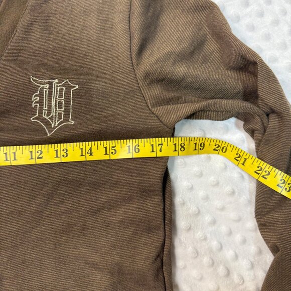 Vans Cardigan Sweater Mens Sz M Brown Cotton Blend Button Up V Heart - Picture 6 of 9